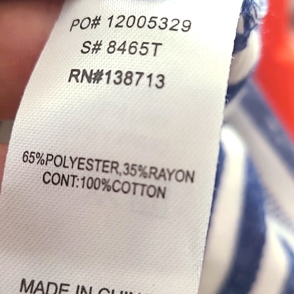 Doe & Rae Blue & White Stripe & Gingham Check Lace-up Top Size Medium - Picture 2 of 9